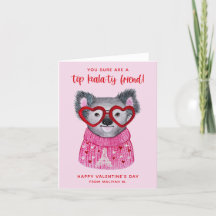 Cute Waterverf Koala Kinder Valentijnsdag Card
