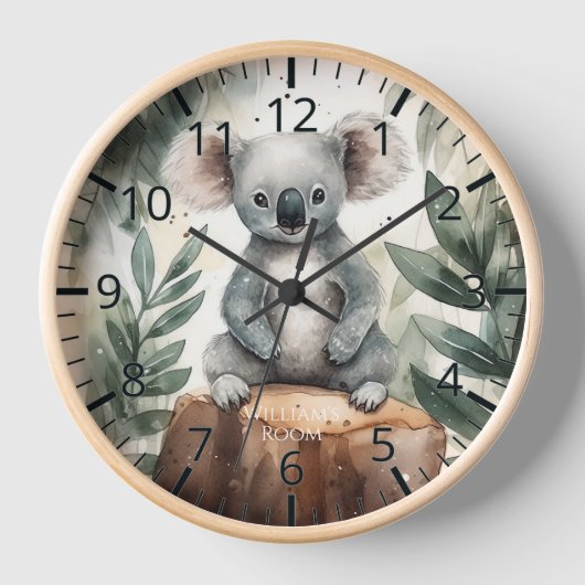 Cute waterverf Koala klok (Voorkant)