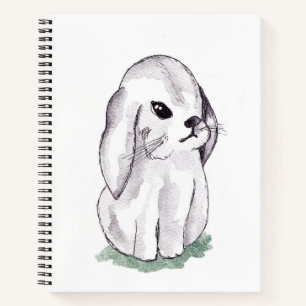Cute waterverf konijnenkonijn notitieboek