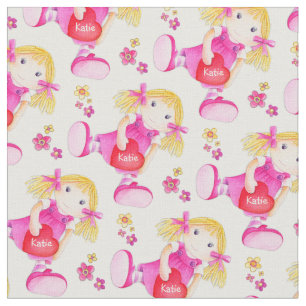 Cute waterverf kunst rag pop herhaalde patronen stof