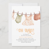 Cute Waterverf Laten we het meisje uithangen Oh Ba Kaart (Voorkant)