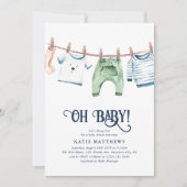 Cute Waterverf Laten we jongen uithangen Oh Baby s Kaart (Voorkant)