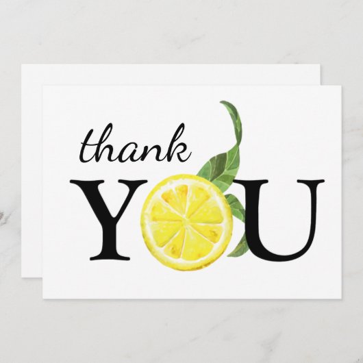 Cute Waterverf Lemon Hartelijk dank Bedankkaart (Voorkant / Achterkant)