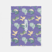 Cute Waterverf Light Paars Dinosaur Fleece Deken (Voorkant)