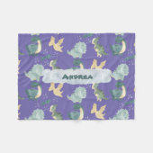Cute Waterverf Light Paars Dinosaur Horizontal Fleece Deken (Voorkant (Horizontaal))