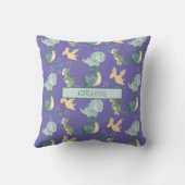 Cute Waterverf Light Paars Dinosaur Patroon Kussen (Achterkant)