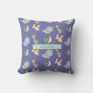 Cute Waterverf Light Paars Dinosaur Patroon Kussen