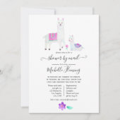 Cute Waterverf Llama - Baby shower per post Kaart (Voorkant)
