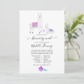 Cute Waterverf Llama - Baby shower per post Kaart (Staand voorkant)