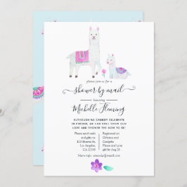 Cute Waterverf Llama - Baby shower per post Kaart