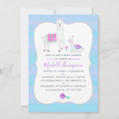 Cute Waterverf Llama - Baby shower Uitnodigen Kaart (Voorkant)