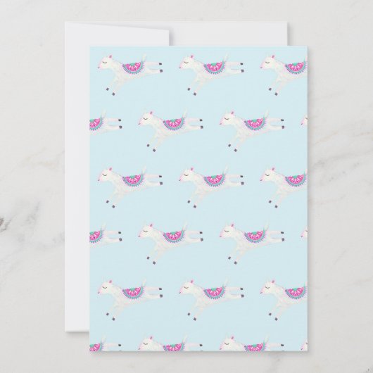 Cute Waterverf Llama - Baby shower Uitnodigen Kaart (Achterkant)