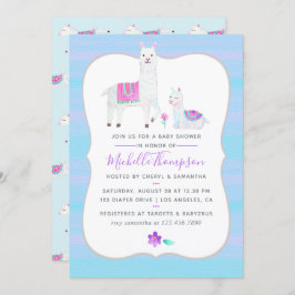 Cute Waterverf Llama - Baby shower Uitnodigen Kaart