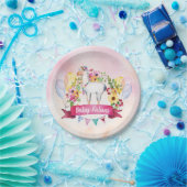 Cute Waterverf Llama Floral Fiesta Shower Borden Papieren Bordje (Feest)