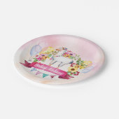 Cute Waterverf Llama Floral Fiesta Shower Borden Papieren Bordje (Gekanteld)