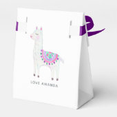 Cute Waterverf Llama met het thema Baby shower Bedankdoosjes (Achterkant)
