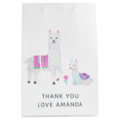Cute Waterverf Llama met het thema Baby shower Medium Cadeauzakje (Voorkant)