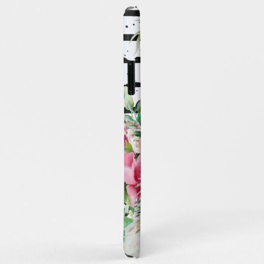 Cute Waterverf Llama | Monogram Floral & Stripes Case-Mate iPhone Case (Achterkant/rechts)