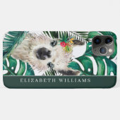 Cute Waterverf Llama | Tropisch Monstera Leaf Case-Mate iPhone Case (Achterkant (horizontaal))