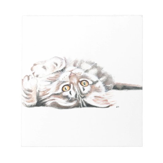 Cute Waterverf Maine Coon Kat Notitieblok (Voorkant)