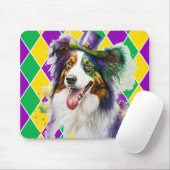 CUTE WATERVERF MARDI GRAS COLLIE DOG MUISMAT (Met muis)