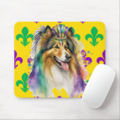 CUTE WATERVERF MARDI GRAS COLLIE DOG MUISMAT (Met muis)