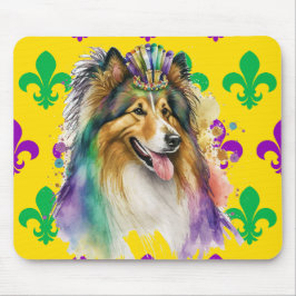 CUTE WATERVERF MARDI GRAS COLLIE DOG MUISMAT