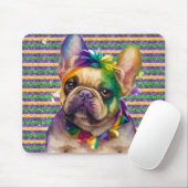 CUTE WATERVERF MARDI GRAS FRENCH BULLDOG DOG MUISMAT (Met muis)