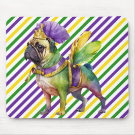 CUTE WATERVERF MARDI GRAS PUG DOG MUISMAT