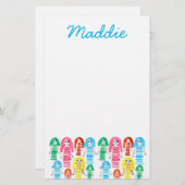 Cute waterverf meiden grappig plezier briefpapier (Voorkant / Achterkant)