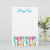 Cute waterverf meiden grappig plezier briefpapier (Staand voorkant)