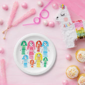 Cute waterverf meiden grappig plezier papieren bordje (Feest)