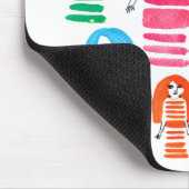 Cute waterverf meisjes funky moderne kunst muismat (Hoek)