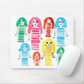 Cute waterverf meisjes funky moderne kunst muismat (Met muis)