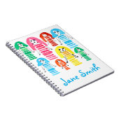 Cute waterverf meisjes funky moderne kunst notitieboek (Rechterzijde)