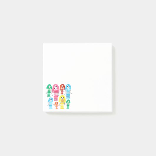 Cute waterverf meisjes funky moderne kunst post-it® notes (Voorkant)