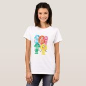 Cute waterverf meisjes funky moderne kunst t-shirt (Voorkant volledig)