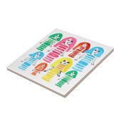 Cute waterverf meisjes funky moderne kunst tegeltje (Zijkant)