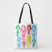 Cute waterverf meisjes funky moderne kunst tote bag (Voorkant)