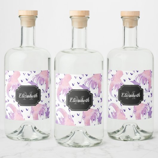 Cute Waterverf Mermaid Likeurfles Etiket (Flessen)
