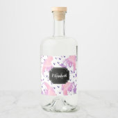 Cute Waterverf Mermaid Likeurfles Etiket (Voorkant)