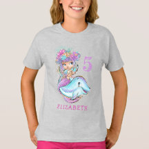 Cute Waterverf Mermaid met Dolphin Birthday