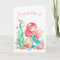 Cute Waterverf Mermaid under the Zee Baby shower