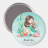 Cute Waterverf Mermaid under the Zee Baby shower  Magneet (Voorkant / Achterkant)