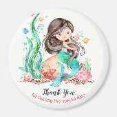Cute Waterverf Mermaid under the Zee Baby shower Magneet (Voorkant)