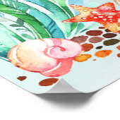 Cute Waterverf Mermaid under the Zee Baby shower Poster (Hoek)