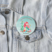Cute Waterverf Mermaid under the Zee Baby shower Ronde Button 7,6 Cm (In situ)