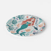 Cute Waterverf Mermaid under the Zee Birthday Papieren Bordje (Gekanteld)