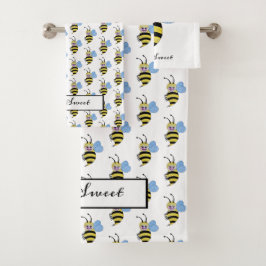 Cute Waterverf met Happy Smile Bad Handdoek