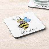 Cute Waterverf met Happy Smile Bier Onderzetter (Linkerzijde)